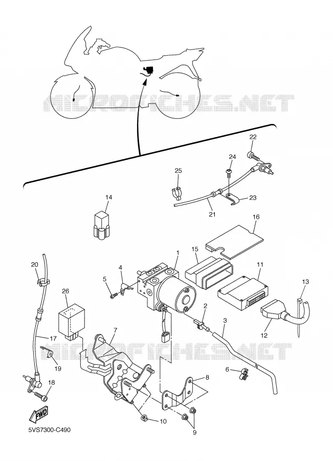 ELECTRISCH 3 Yamaha MOTO 1300 2005 FJR ABS  FJR1300A