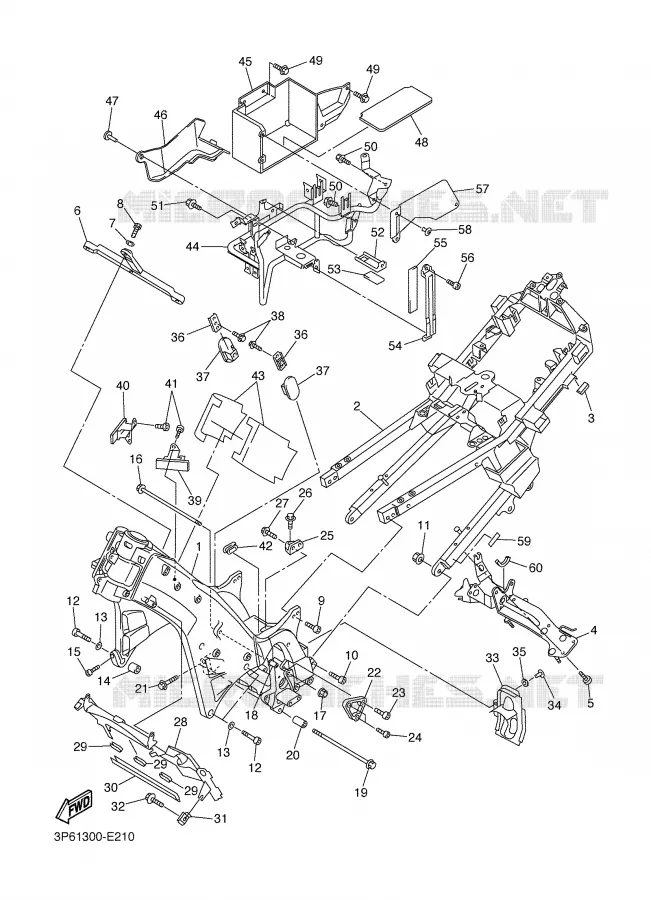 FRAME Yamaha MOTO 1300 2007 FJR ABS  FJR1300A
