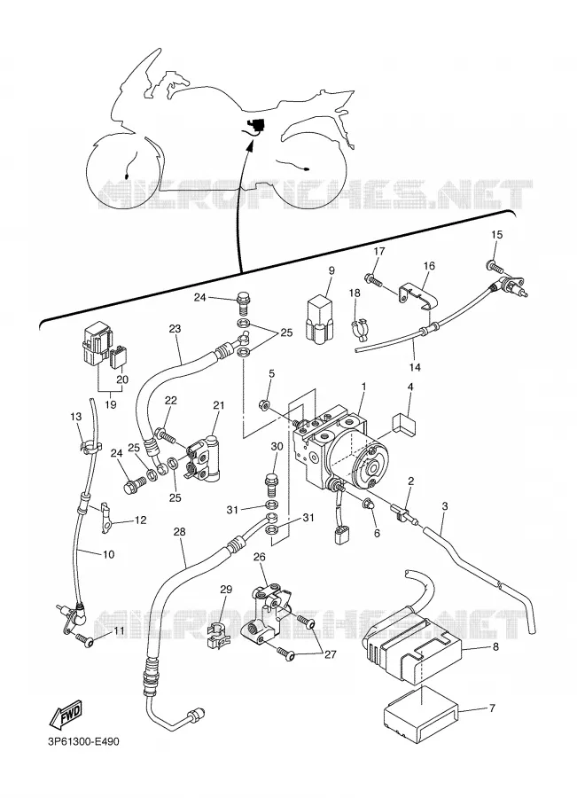 ELECTRISCH 3 Yamaha MOTO 1300 2007 FJR ABS  FJR1300A