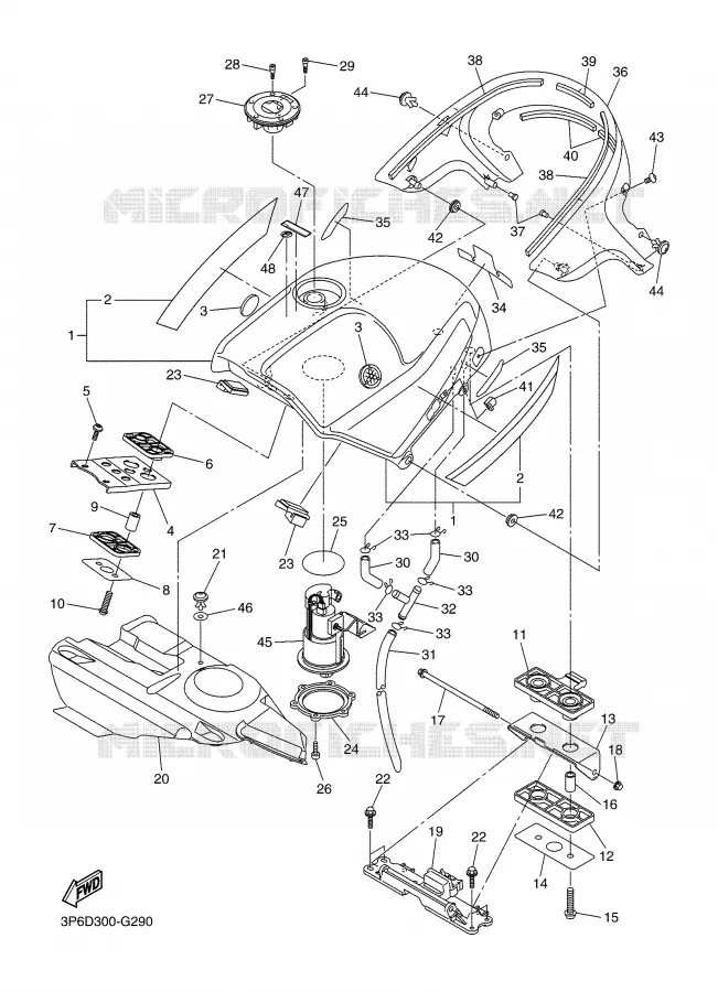 BENZINE TANK Yamaha MOTO 1300 2008 FJR ABS  FJR1300A