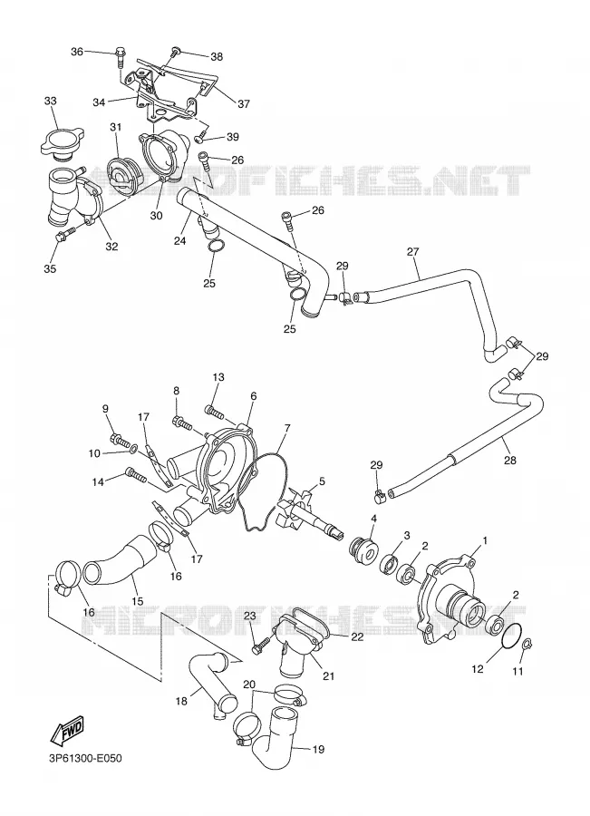WATERPOMP / SLANGEN Yamaha MOTO 1300 2006 FJR AS ABS  FJR1300AS