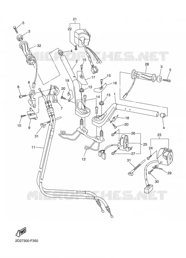 STUUR / KABEL Yamaha MOTO 1300 2007 FJR  FJR1300AS