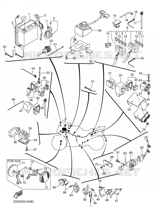 ELECTRISCH 2 Yamaha MOTO 1300 2008 FJR AS ABS  FJR1300AS