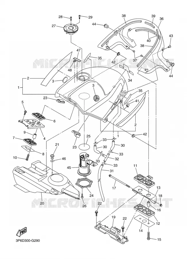 BENZINE TANK Yamaha MOTO 1300 2008 FJR AS ABS  FJR1300AS