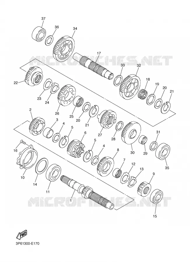 TRANSMISSIE Yamaha MOTO 1300 2007 FJR AS ABS  FJR1300ASW