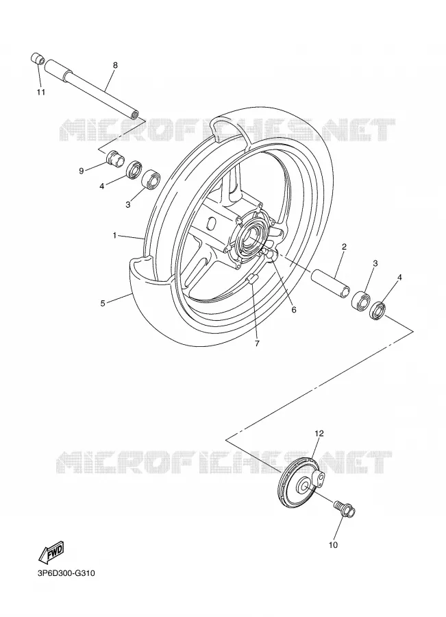 VOORWIEL Yamaha MOTO 1300 2008 FJR AS ABS  FJR1300ASX