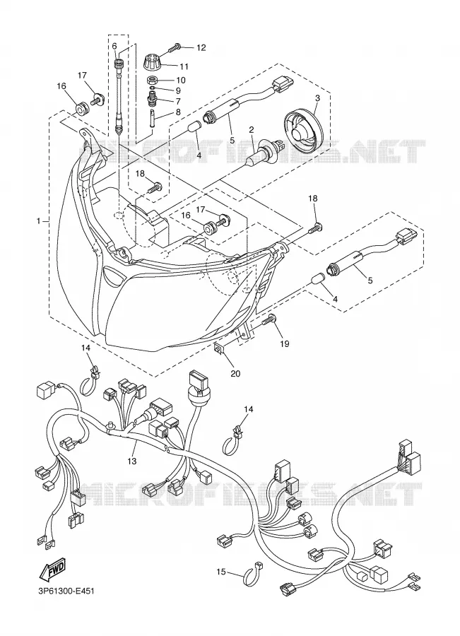 KOPLAMP Yamaha MOTO 1300 2007 FJR ABS  FJR1300AW