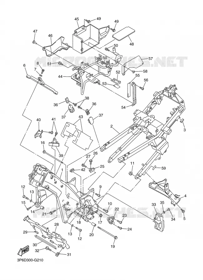 FRAME Yamaha MOTO 1300 2008 FJR ABS  FJR1300AX