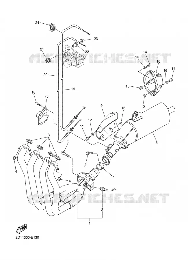 UITLAAT Yamaha MOTO 1000 2006 FZ1  FZ1-N FAZER _
