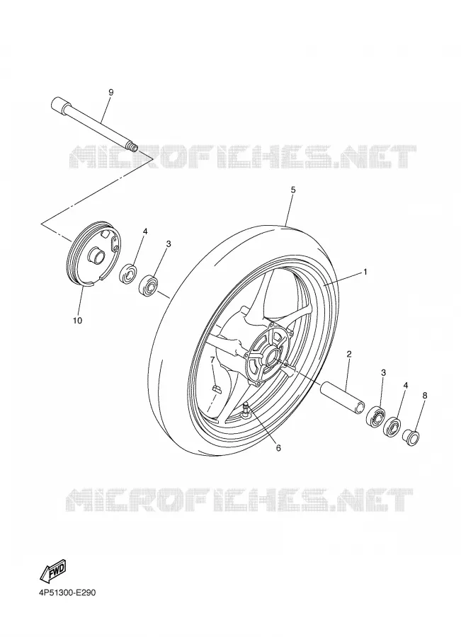 VOORWIEL Yamaha MOTO 1000 2008 FZ1 ABS  FZ1-NA FAZER _