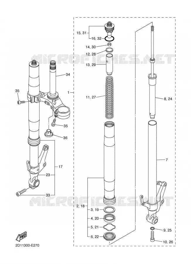 VOORVORK Yamaha MOTO 1000 2006 FZ1  FZ1-N FAZER _