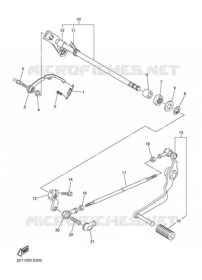 SCHAKEL STANG / PEDAAL Yamaha MOTO 1000 2007 FZ1  FZ1-N FAZER _
