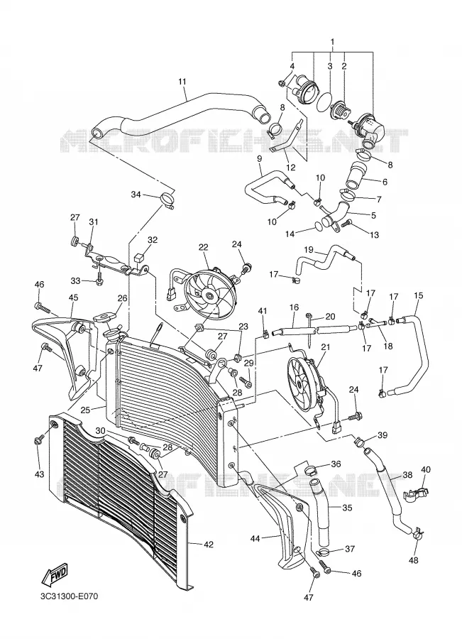 RADIATEUR / SLANG Yamaha MOTO 1000 2006 FAZER  FZ1-S