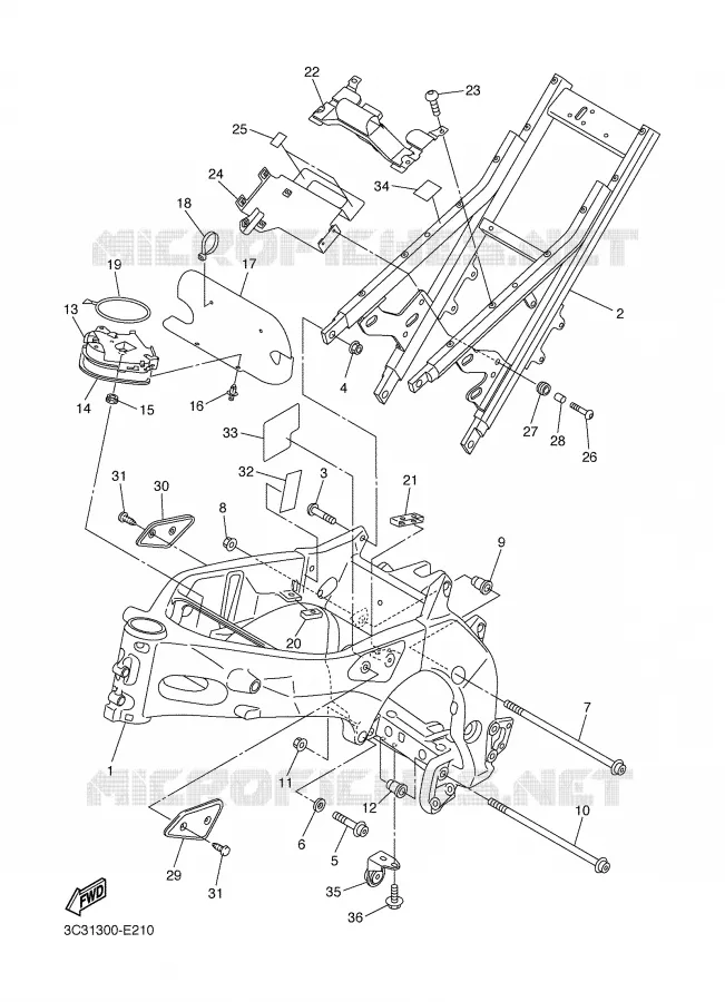 FRAME Yamaha MOTO 1000 2006 FAZER  FZ1-S