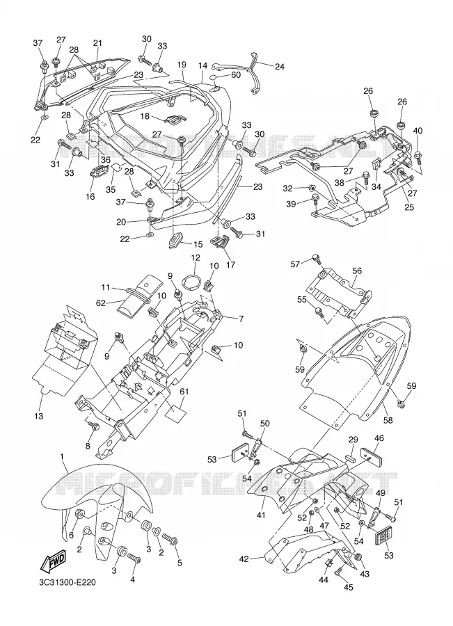 SPATBORD Yamaha MOTO 1000 2006 FAZER  FZ1-S