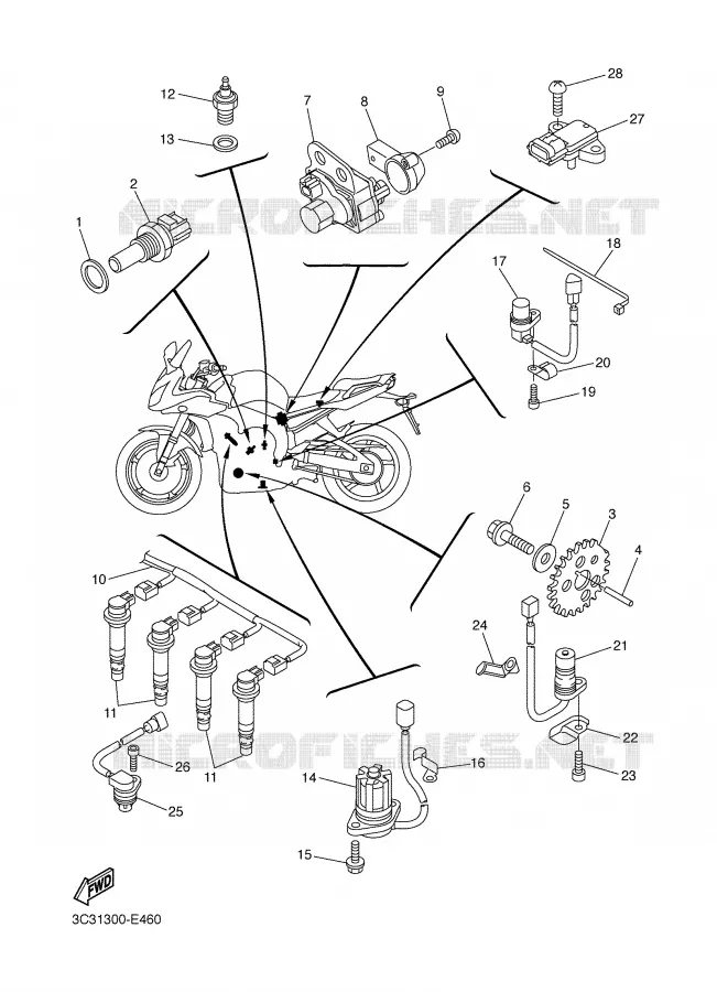 ELECTRISCH 1 Yamaha MOTO 1000 2006 FAZER  FZ1-S