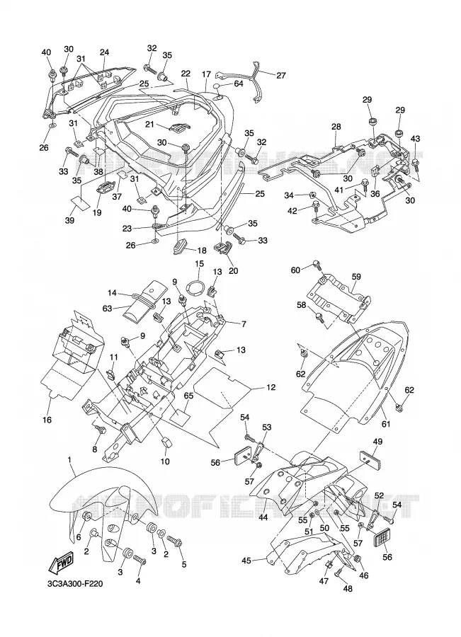 SPATBORD Yamaha MOTO 1000 2007 FAZER  FZ1-S