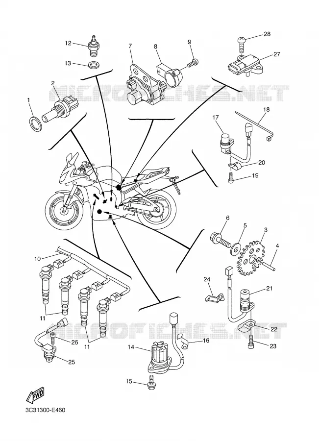 ELECTRISCH 1 Yamaha MOTO 1000 2007 FAZER  FZ1-S