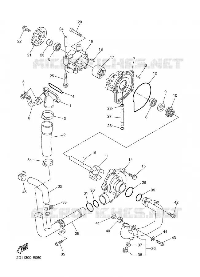 WATERPOMP / SLANGEN Yamaha MOTO 1000 2007 FAZER ABS  FZ1-SA