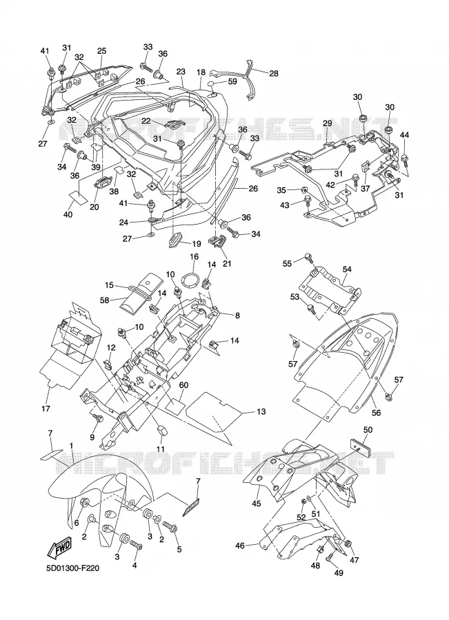 SPATBORD Yamaha MOTO 1000 2007 FAZER ABS  FZ1-SA