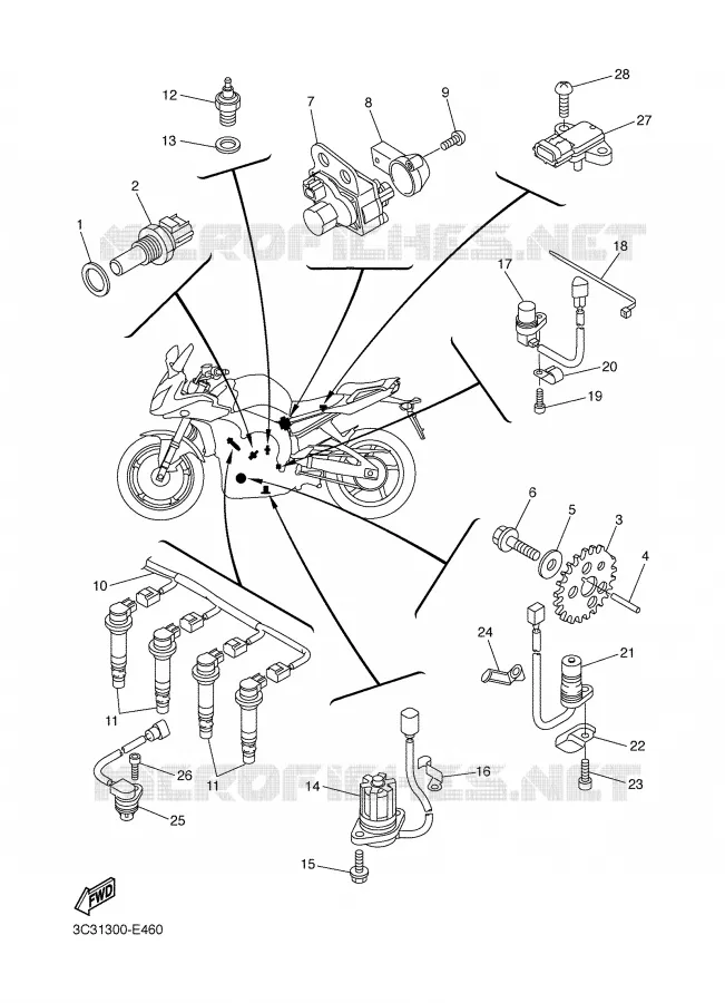 ELECTRISCH 1 Yamaha MOTO 1000 2006 FAZER  FZ1-SV