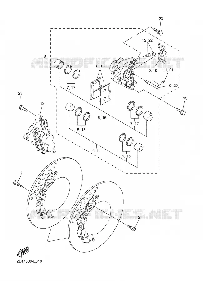 REMKLAUW VOOR Yamaha MOTO 1000 2007 FAZER  FZ1-SW