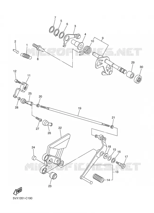 SCHAKEL STANG / PEDAAL Yamaha MOTO 600 2004 FZ6  FZ6-N