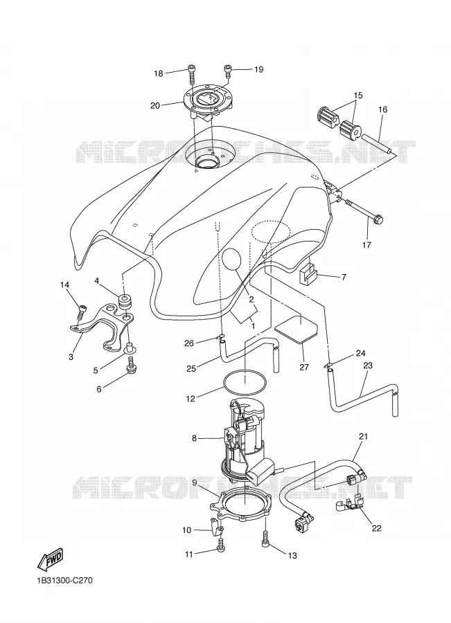 BENZINE TANK Yamaha MOTO 600 2004 FZ6  FZ6-N