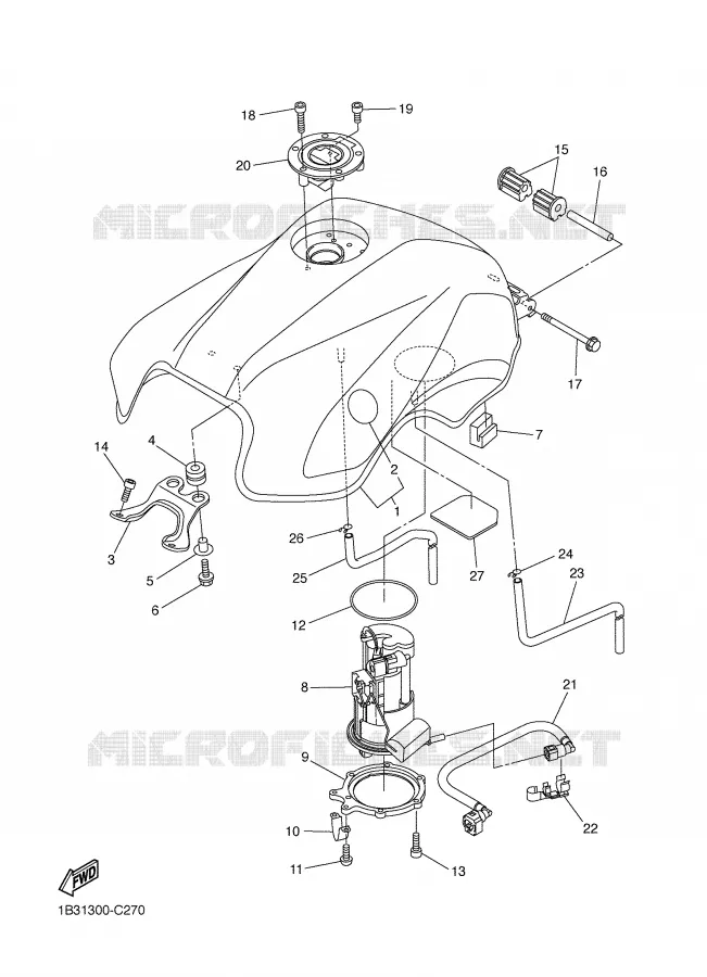 BENZINE TANK Yamaha MOTO 600 2005 FZ6  FZ6-N