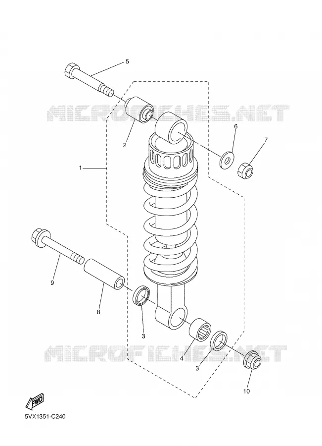 ACHTER SCHOKBREKER Yamaha MOTO 600 2006 FZ6  FZ6-N