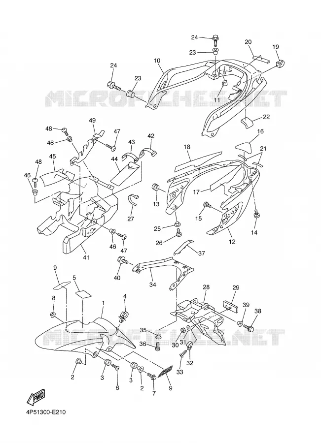SPATBORD Yamaha MOTO 600 2007 FZ6 ABS  FZ6-NA