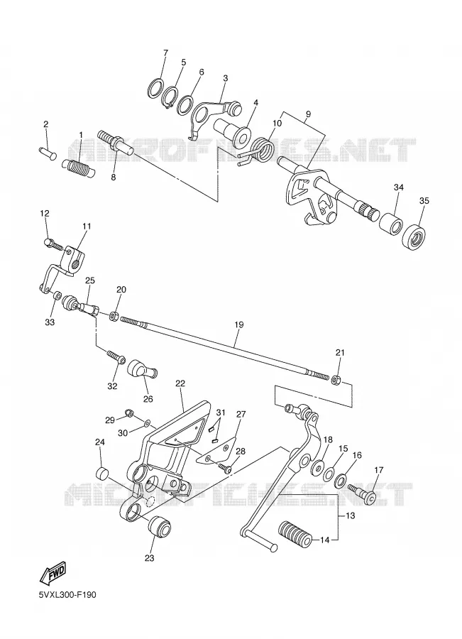SCHAKEL STANG / PEDAAL Yamaha MOTO 600 2007 FZ6 S2 ABS  FZ6-NAHG