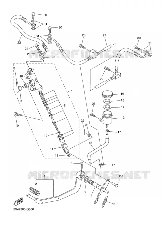 REMPOMP ACHTER Yamaha MOTO 600 2008 FZ6 S2 ABS  FZ6-NAHG