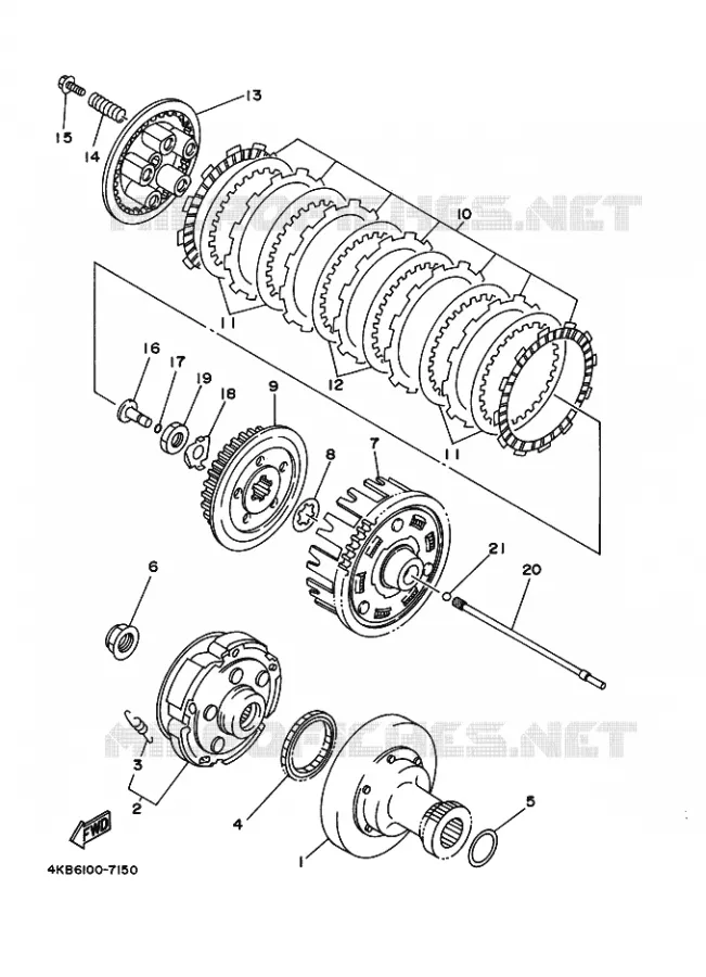 STARTMOTOR KOPPELINGS Yamaha QUAD 350 1998 WOLVERINE  YFM350FW-X YFM35FXK