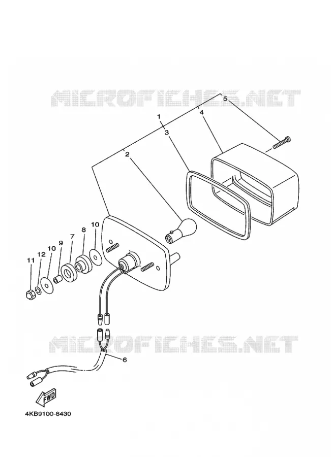 ACHTERLICHT Yamaha QUAD 350 1998 WOLVERINE  YFM350FW-X YFM35FXK