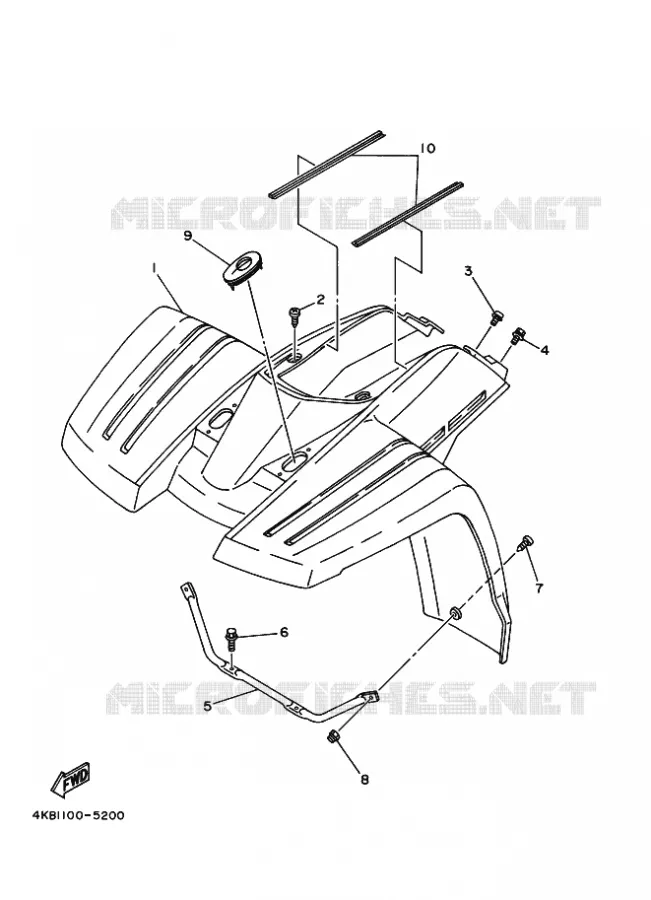 VOORSPATBORD Yamaha QUAD 350 1998 WOLVERINE  YFM350FW-X YFM35FXK
