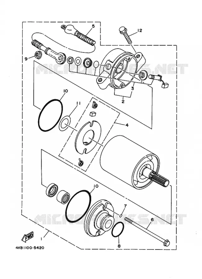 STARTMOTOR Yamaha QUAD 350 1998 WOLVERINE  YFM350FW-X