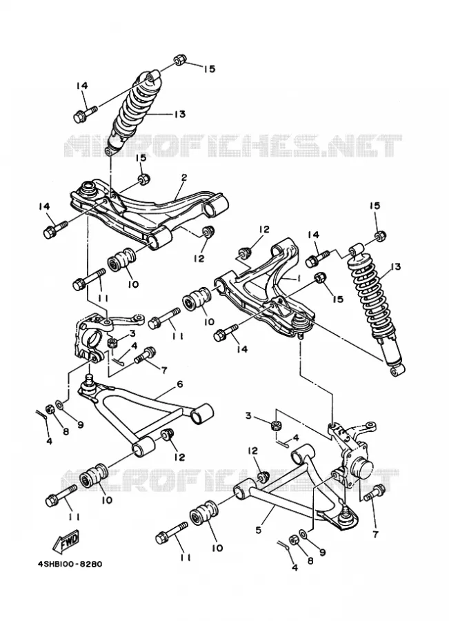 OPHANGING / WIEL VOOR Yamaha QUAD 400 1998 YFM  YFM400FW YFM400FWK