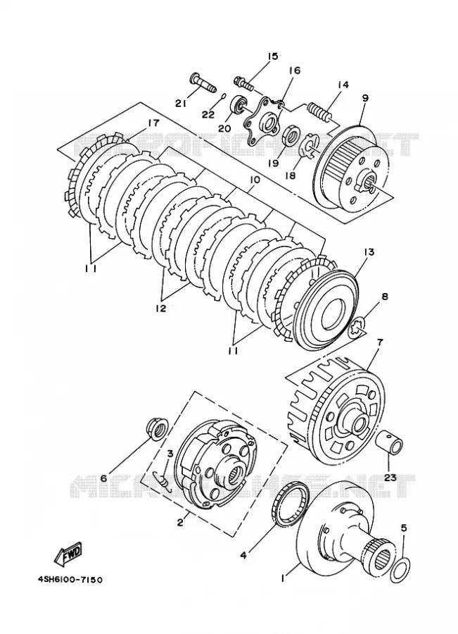 STARTMOTOR KOPPELINGS Yamaha QUAD 400 1998 YFM  YFM400FW YFM400FWK