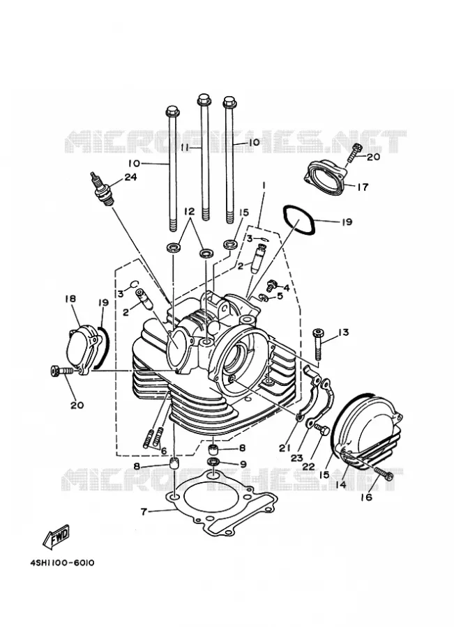 CILINDERKOP Yamaha QUAD 400 1998 YFM  YFM400FW YFM400FWK