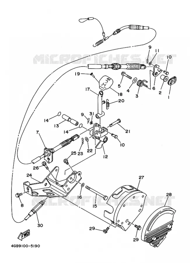 SCHAKEL PEDAAL Yamaha QUAD 400 1998 YFM  YFM400FW YFM400FWK