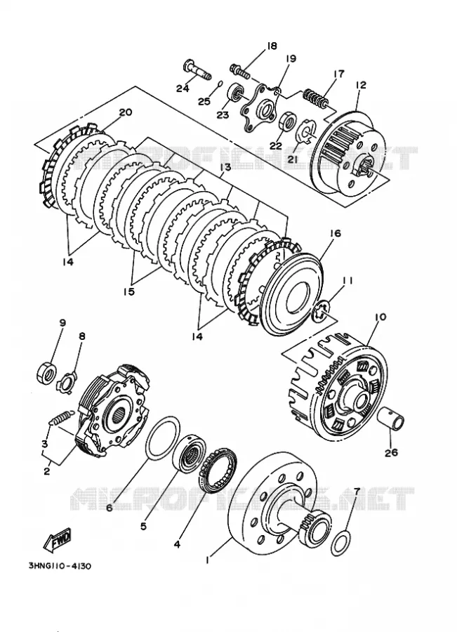 STARTMOTOR KOPPELINGS Yamaha QUAD 350 1997 BIG BEAR  YFM350FW