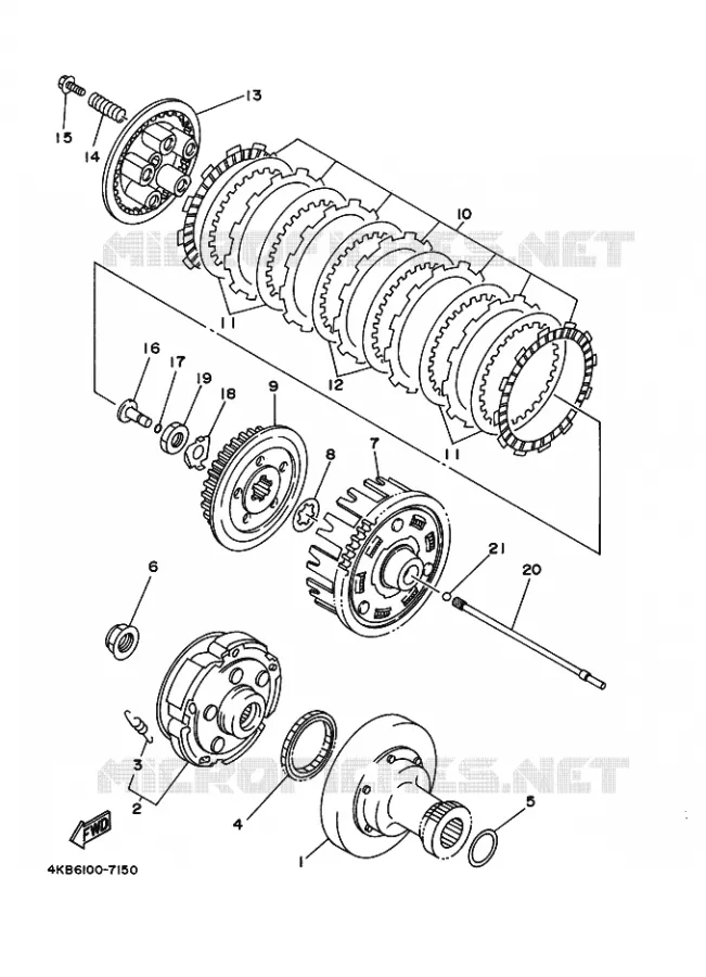 STARTMOTOR KOPPELINGS Yamaha QUAD 350 1997 YFM  YFM350FWB