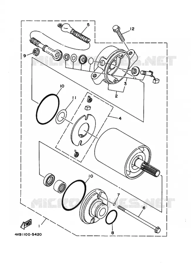 STARTMOTOR Yamaha QUAD 350 1997 WOLVERINE  YFM350FW-X
