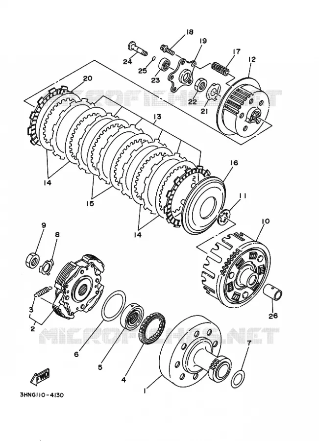 STARTMOTOR KOPPELINGS Yamaha QUAD 350 1997 YFM  YFM350U