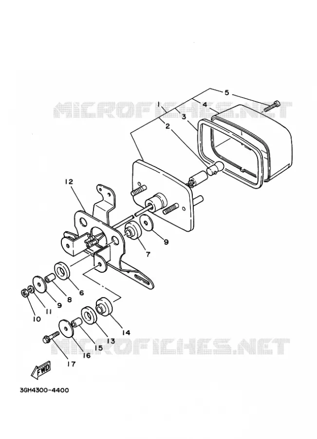 ACHTERLICHT 2 Yamaha QUAD 400 1997 YFM  YFM400FW YFM400FJ