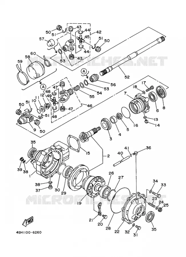 DIFFERENTIEEL VOOR Yamaha QUAD 400 1997 YFM  YFM400FW