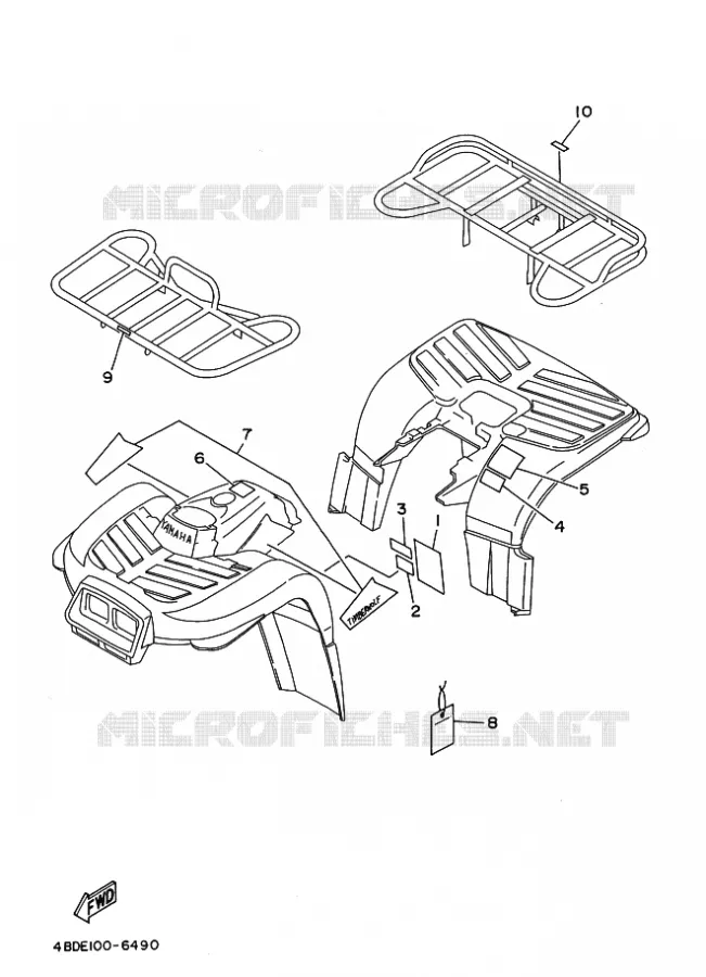 STICKER / LABEL Yamaha QUAD 250 1996 TIMBERWOLF  YFB250