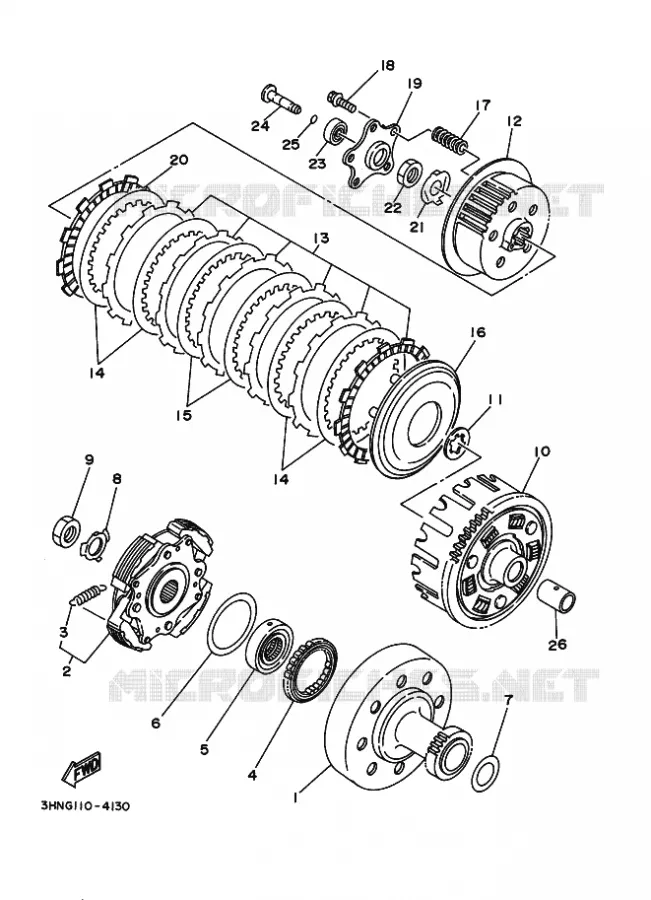 STARTMOTOR KOPPELINGS Yamaha QUAD 350 1996 BIG BEAR  YFM350FW