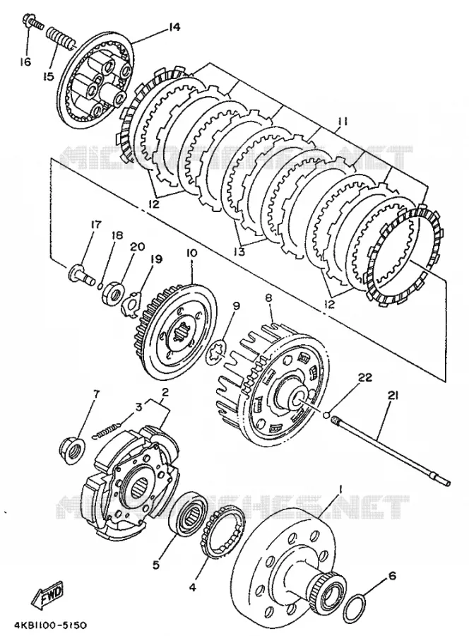 STARTMOTOR KOPPELINGS Yamaha QUAD 350 1996 WOLVERINE  YFM350FW-X